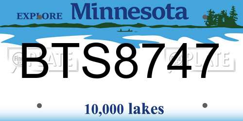BTS8747 Minnesota License Plate