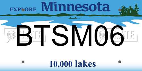 BTSM06 Minnesota License Plate