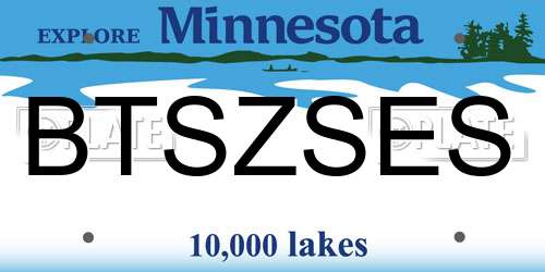BTSZSES Minnesota License Plate