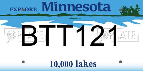 BTT121 Minnesota License Plate