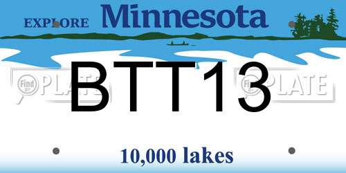 BTT13 Minnesota License Plate