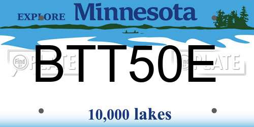 BTT50E Minnesota License Plate