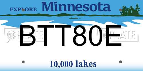 BTT80E Minnesota License Plate