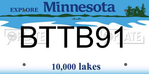 BTTB91 Minnesota License Plate