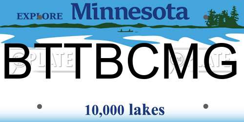 BTTBCMG Minnesota License Plate
