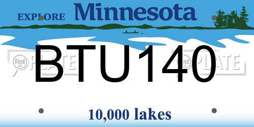 BTU140 Minnesota License Plate