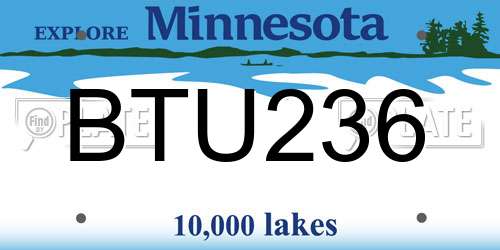 BTU236 Minnesota License Plate