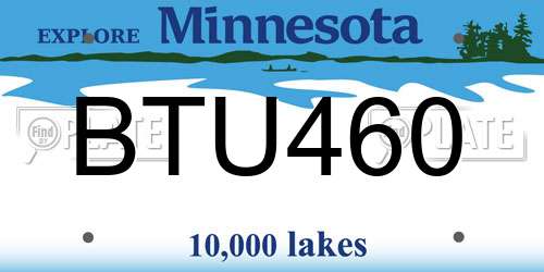 BTU460 Minnesota License Plate