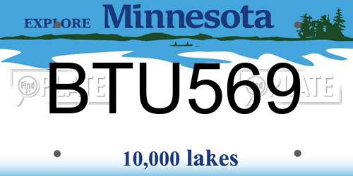 BTU569 Minnesota License Plate