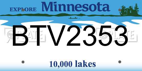 BTV2353 Minnesota License Plate