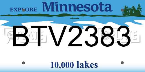 BTV2383 Minnesota License Plate