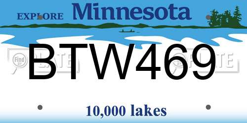 BTW469 Minnesota License Plate