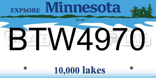 BTW4970 Minnesota License Plate