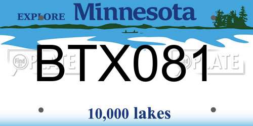 BTX081 Minnesota License Plate