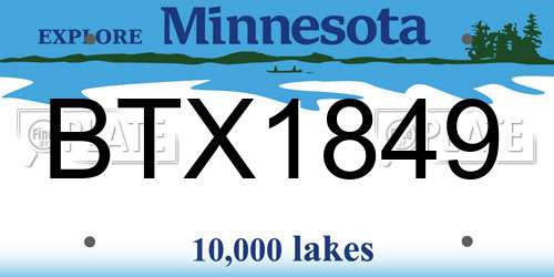 BTX1849 Minnesota License Plate