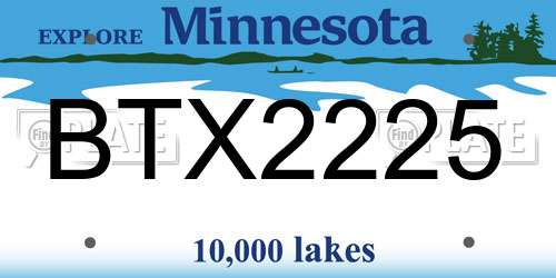 BTX2225 Minnesota License Plate