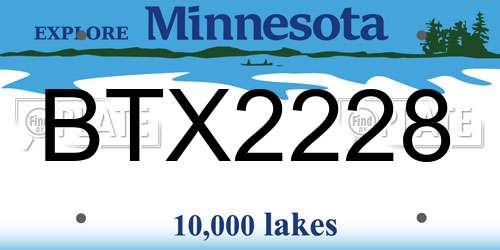 BTX2228 Minnesota License Plate