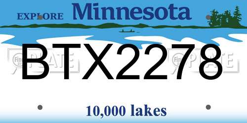BTX2278 Minnesota License Plate