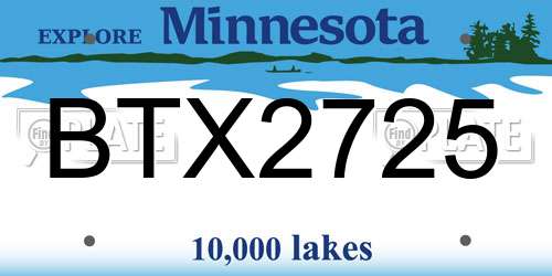 BTX2725 Minnesota License Plate