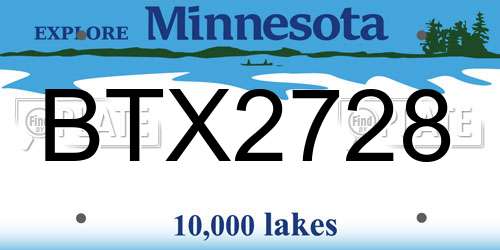 BTX2728 Minnesota License Plate