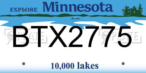 BTX2775 Minnesota License Plate