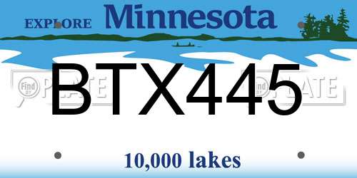 BTX445 Minnesota License Plate