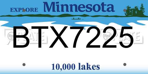BTX7225 Minnesota License Plate