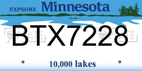 BTX7228 Minnesota License Plate