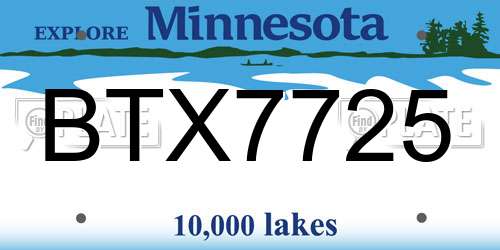 BTX7725 Minnesota License Plate