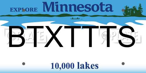BTXTTTS Minnesota License Plate
