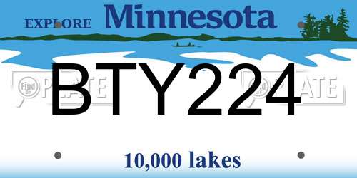 BTY224 Minnesota License Plate