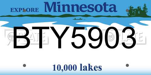 BTY5903 Minnesota License Plate