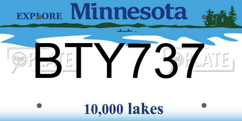 BTY737 Minnesota License Plate