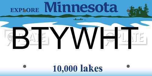 BTYWHT Minnesota License Plate