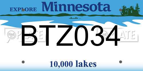 BTZ034 Minnesota License Plate
