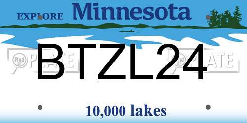 BTZL24 Minnesota License Plate