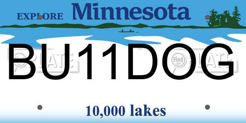 BU11DOG Minnesota License Plate