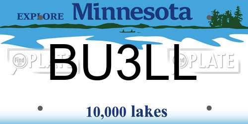 BU3LL Minnesota License Plate