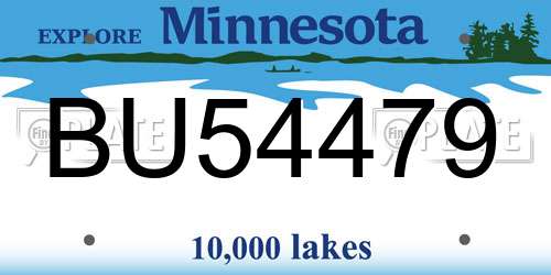 BU54479 Minnesota License Plate