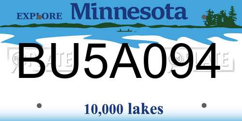 BU5A094 Minnesota License Plate
