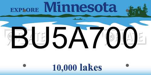 BU5A700 Minnesota License Plate