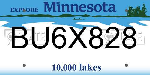 BU6X828 Minnesota License Plate