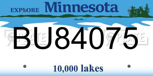 BU84075 Minnesota License Plate