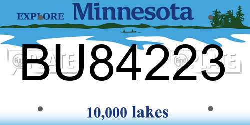 BU84223 Minnesota License Plate