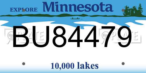 BU84479 Minnesota License Plate