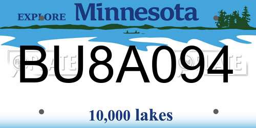 BU8A094 Minnesota License Plate