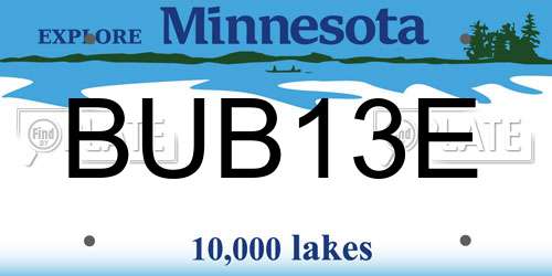 BUB13E Minnesota License Plate