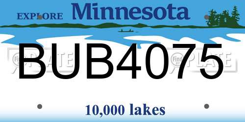 BUB4075 Minnesota License Plate