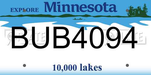 BUB4094 Minnesota License Plate