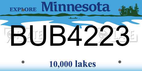 BUB4223 Minnesota License Plate